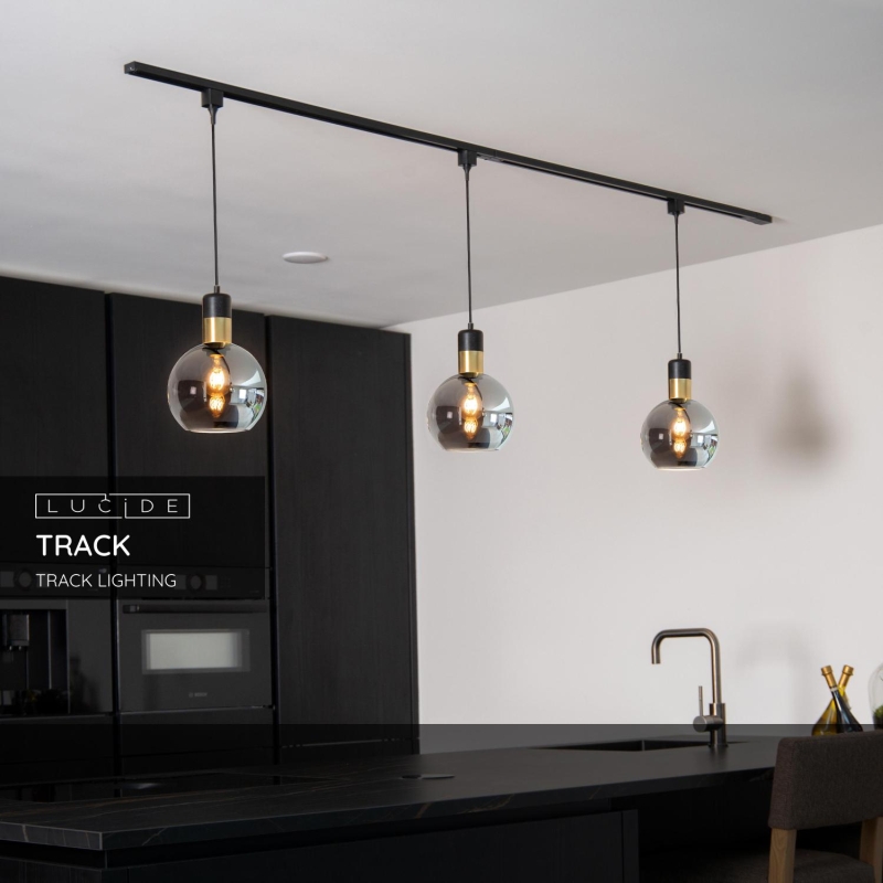 Lucide TRACK Závesný adaptér - 1-okruhový Systém osvetlenia koľají - Čierny (predĺženie)